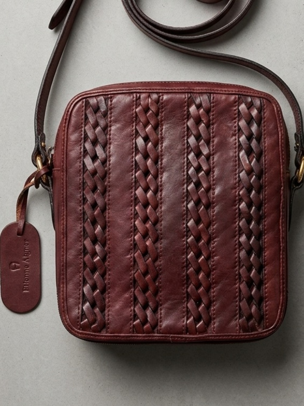 Etienne Aigner‎ Vintage Braided Leather Crossbody Bag